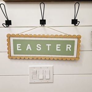 Easter Wooden Wall Sign - Green and Brown